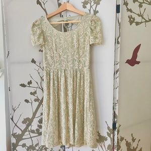 Epanouir Embroidered Floral Lace Dress with Back Bows